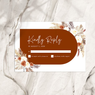 Boho Floral Terracotta Arch Bridal Shower RSVP Card
