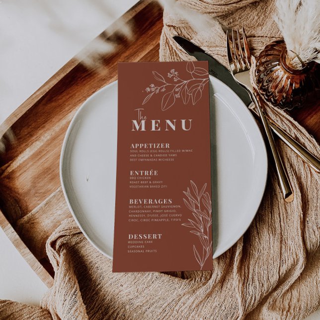 Boho Floral Terracotta Menu (Creator Uploaded)