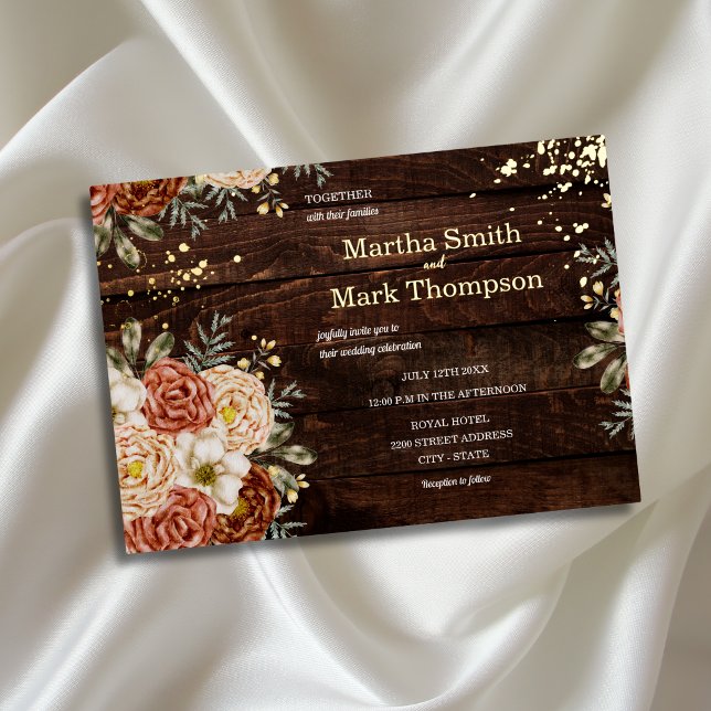 Boho Floral Terracotta Rustic Wood Wedding (Creator Uploaded)