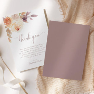 Boho Floral Terracotta Wedding Thank You Card