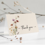 Boho Floral Thank You Card<br><div class="desc">This stylish & elegant Boho Floral Thank You Card Thank You Card features gorgeous hand-painted watercolor boho rustic dried grass, sage greenery, a cute butterfly, and vintage wildflowers in shades of rust, terracotta, purple, blue, and burnt orange, which are stunning details to add to your modern boho-chic birthday. Find coordinating...</div>