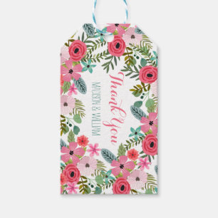 Boho floral Thank you gift tags Personalised