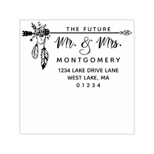 Boho Floral The Future Mr. & Mrs. Return Address Self-inking Stamp