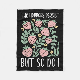 Boho Floral The Horrors Persist But So Do I Resili Fleece Blanket