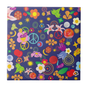 Boho floral tile