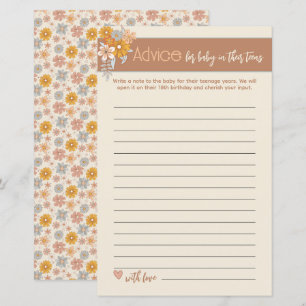 Boho Floral Time Capsule Advice Baby Shower Game