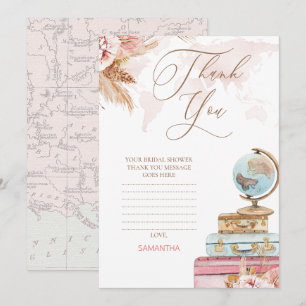 Boho Floral Travelling Bridal Shower Thank You Car Invitation