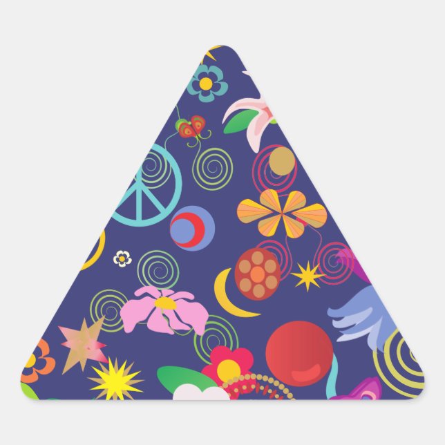 Boho floral triangle sticker (Front)
