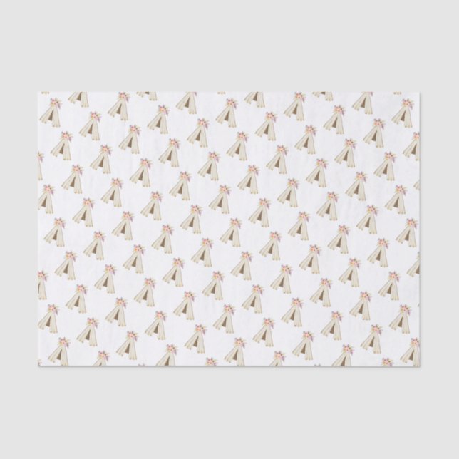 Boho Floral Tribal Teepee Girl Tissue Paper (Front)