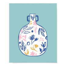 Boho Floral Vase Illustration Print – Modern Minim