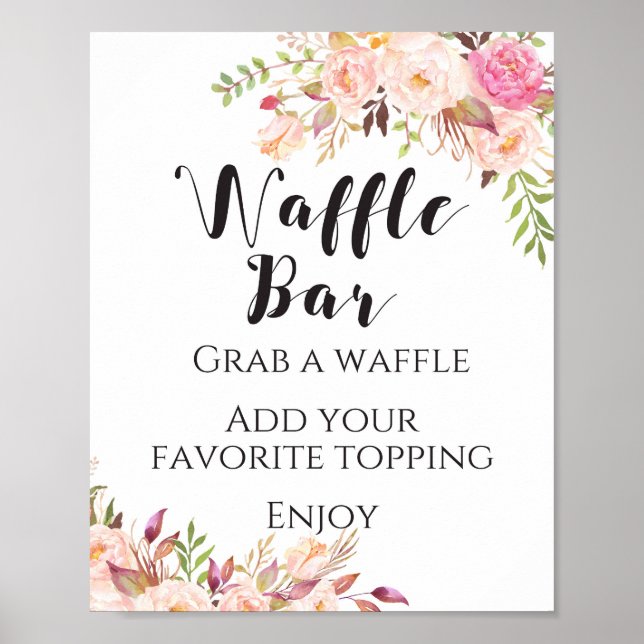 Boho floral Waffle bar Sign (Front)