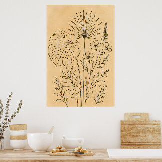 Boho Floral Wall Art – Neutral Botanical Art