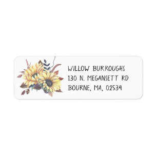 Boho Floral Watercolor Fall Wedding Sunflowers