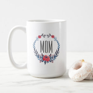 Boho Floral Watercolor Red Roses Mother's Day Coffee Mug