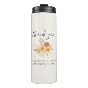 Boho Floral Watercolor Teacher Thank You  Thermal Tumbler