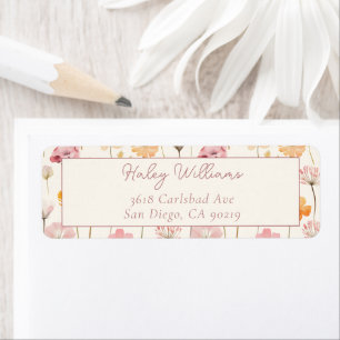 Boho Floral Watercolor Wildflower Address