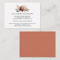 Boho Floral Wedding Accommodation Enclosure Card