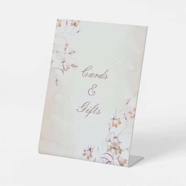 Boho Floral Wedding Cards and Gifts Table Sign (Front)