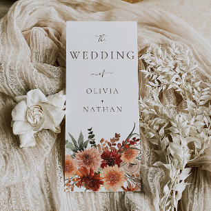 Boho Floral Wedding Ceremony Reception Program