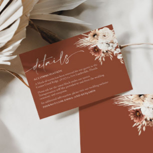 Boho Floral Wedding Details Enclosure Card