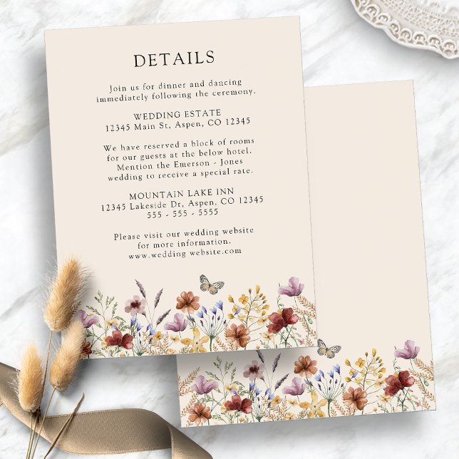 Boho Floral Wedding  Enclosure Card (Boho Floral Wedding Enclosure Card
)