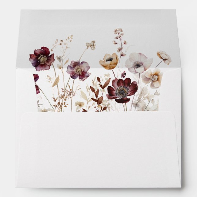 Boho Floral Wedding Envelope (Back (Bottom))