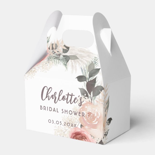 Boho Floral Wedding Favor Box (Front Side)