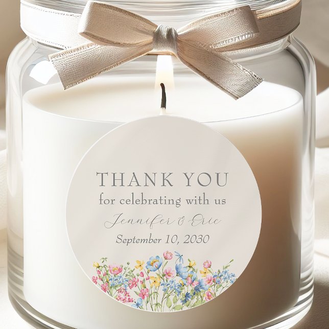 Boho Floral Wedding Favour Sticker (Creator Uploaded)