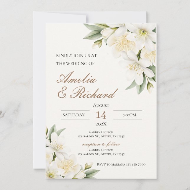 Boho  Floral  Wedding Invitation (Front)
