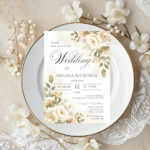 Boho floral Wedding Invitation