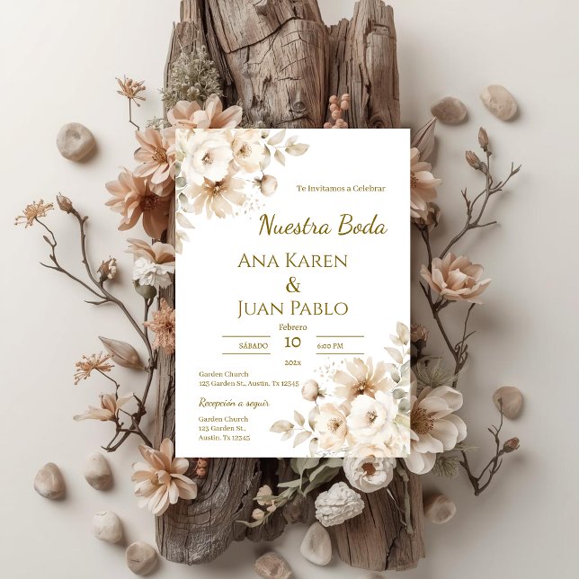 Boho Floral Wedding Invitation (Creator Uploaded)