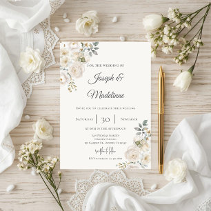 Boho floral wedding invitation