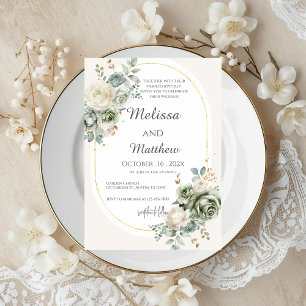 Boho Floral Wedding Invitation