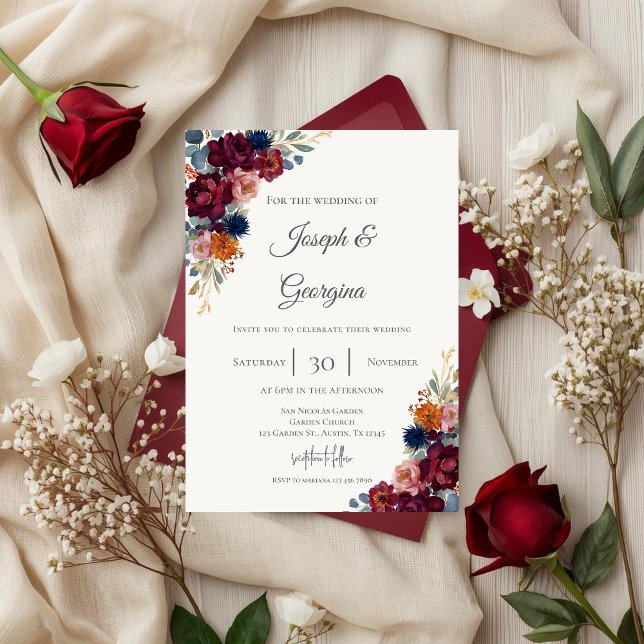 Boho floral wedding invitation (Creator Uploaded)