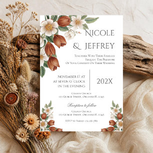 Boho Floral Wedding Invitation