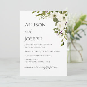 Boho Floral Wedding Invitation