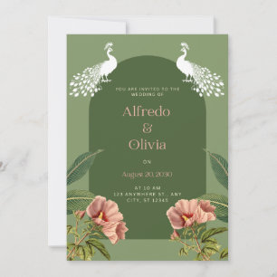 Boho floral wedding invitation