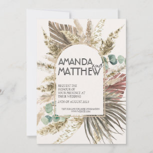 Boho Floral Wedding  Invitation