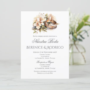 Boho Floral Wedding Invitation in Spanish