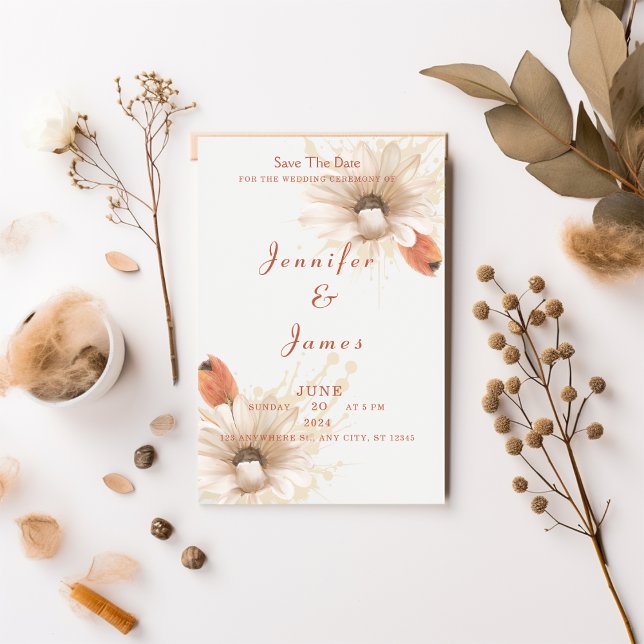 boho floral wedding invitation save the date (Creator Uploaded)
