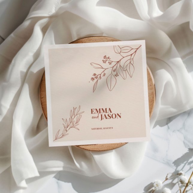 Boho Floral Wedding Napkins (Creator Uploaded)