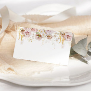 Boho floral wedding place cards