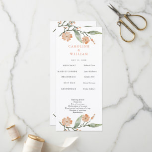 Boho Floral Wedding Programme