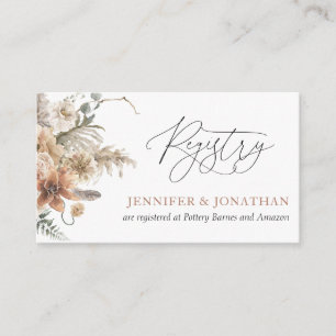Boho Floral Wedding Registry Card