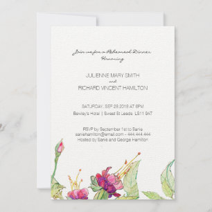Boho Floral Wedding Rehearsal Dinner Invitations