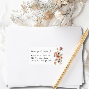 Boho Floral Wedding RSVP Envelope Label