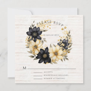 Boho Floral Wedding RSVP Flat Card