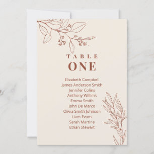 Boho Floral Wedding Seating Chart Cards