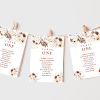 Boho Floral Wedding seating charts card