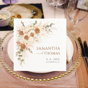 Boho Floral Wedding   Terracotta Calla Lily  Napkin